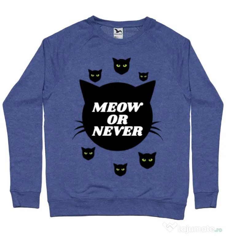 Bluza ADLER barbat Meow or never Albastru melanj