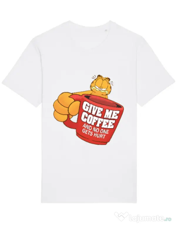 Tricou STANLEY STELLA barbat Give me coffee Alb