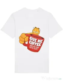 Tricou STANLEY STELLA barbat Give me coffee Alb