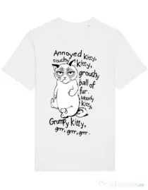 Tricou STANLEY STELLA barbat Grumpy kitty Alb