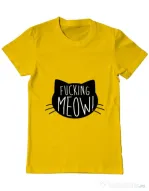 Tricou ADLER barbat Fucking meow Galben