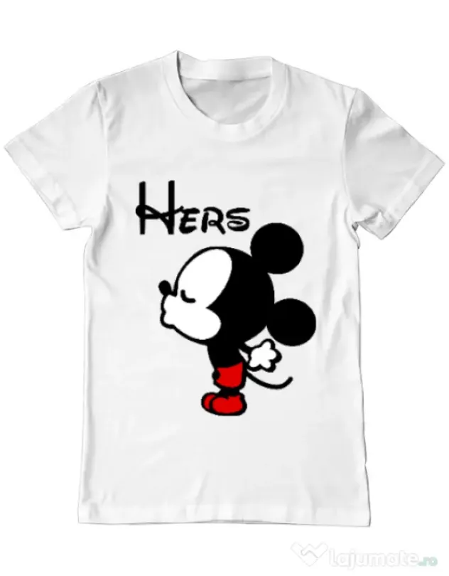 Tricou ADLER barbat Hers Mickey Alb