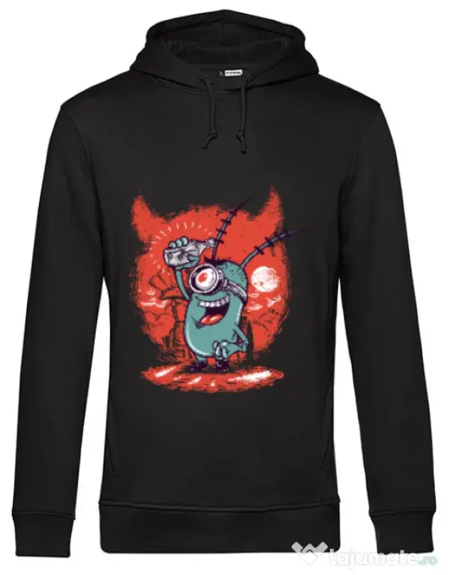 Hoodie barbat cu gluga Plankton Negru