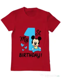 Tricou ADLER barbat My first birthday Rosu