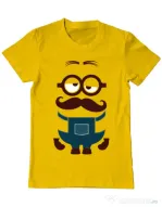 Tricou ADLER barbat Minion moustache Galben