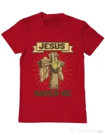 Tricou ADLER barbat Jesus Saved Me Rosu