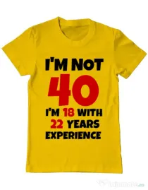 Tricou ADLER barbat 40 ani Birthday galben