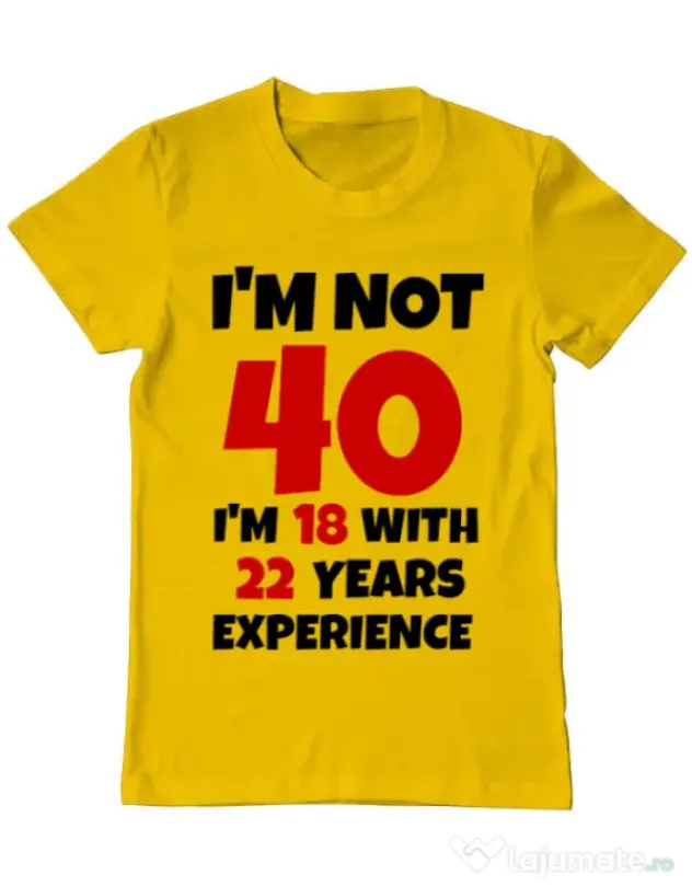 Tricou ADLER barbat 40 ani Birthday galben