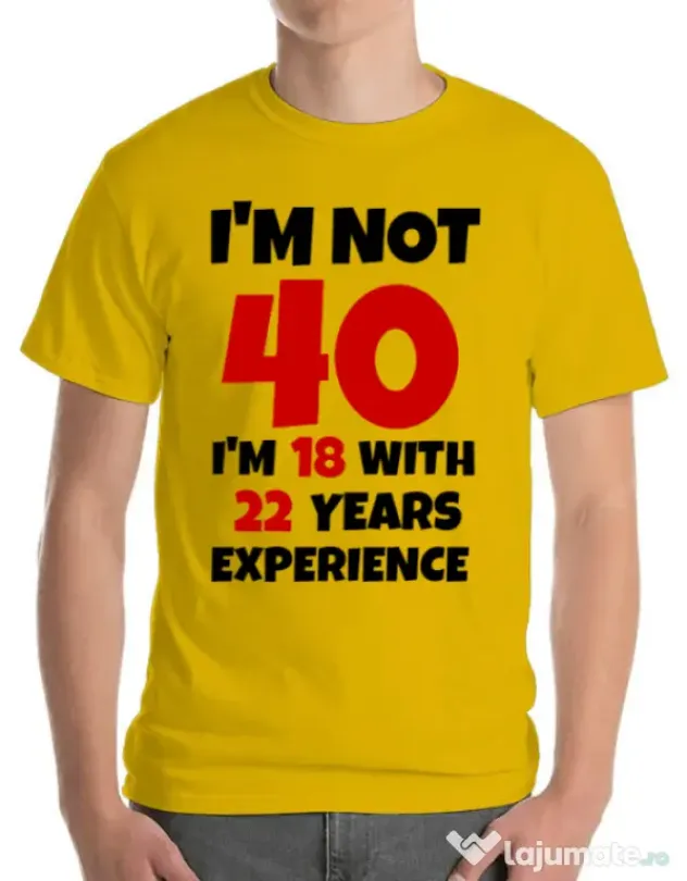 Tricou ADLER barbat 40 ani Birthday galben