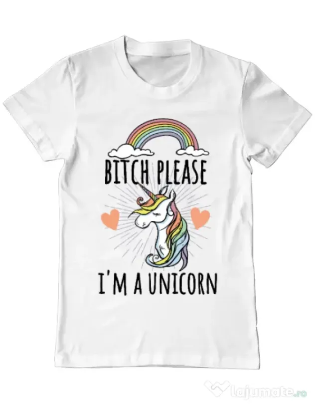 Tricou ADLER barbat Bitch Please Alb
