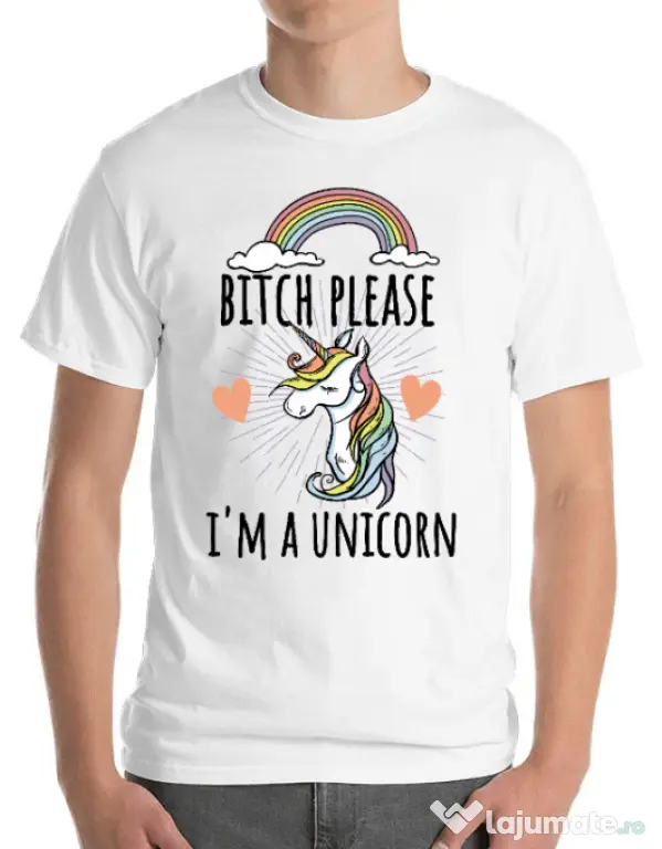 Tricou ADLER barbat Bitch Please Alb