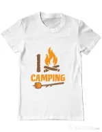 Tricou ADLER barbat I love Camping Alb