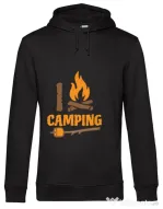 Hoodie barbat cu gluga I love Camping Negru