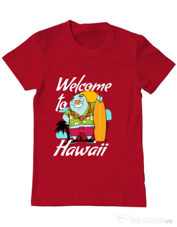 Tricou ADLER barbat Welcome to Hawaii Rosu