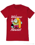 Tricou ADLER barbat Welcome to Hawaii Rosu