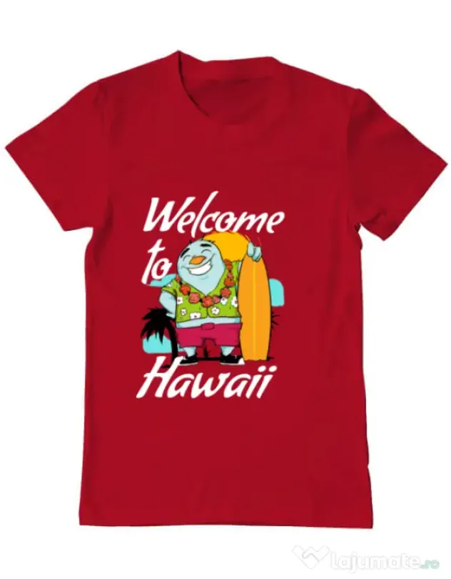 Tricou ADLER barbat Welcome to Hawaii Rosu