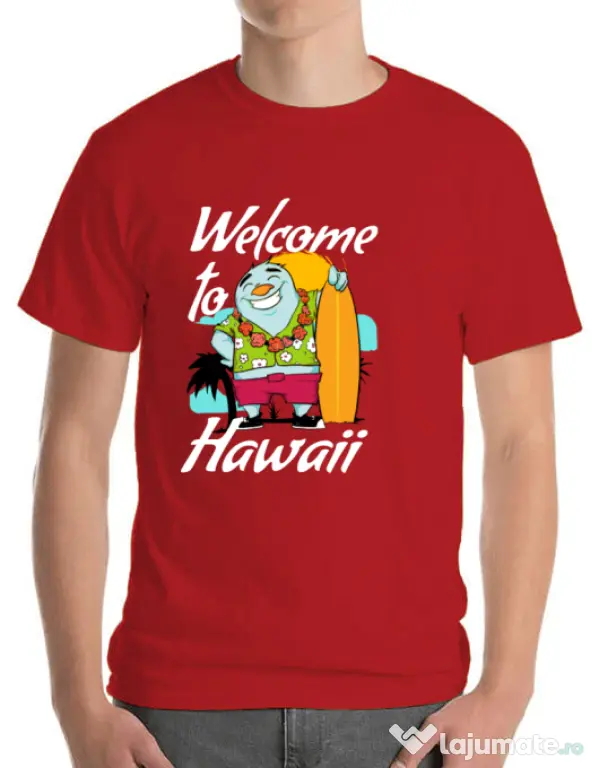 Tricou ADLER barbat Welcome to Hawaii Rosu