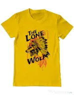 Tricou ADLER barbat The lone wolf Galben