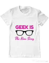 Tricou ADLER barbat Geek is the new sexy Alb