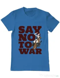 Tricou ADLER barbat Say no to war Albastru azuriu