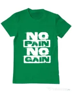 Tricou ADLER barbat No pain, no gain Verde mediu