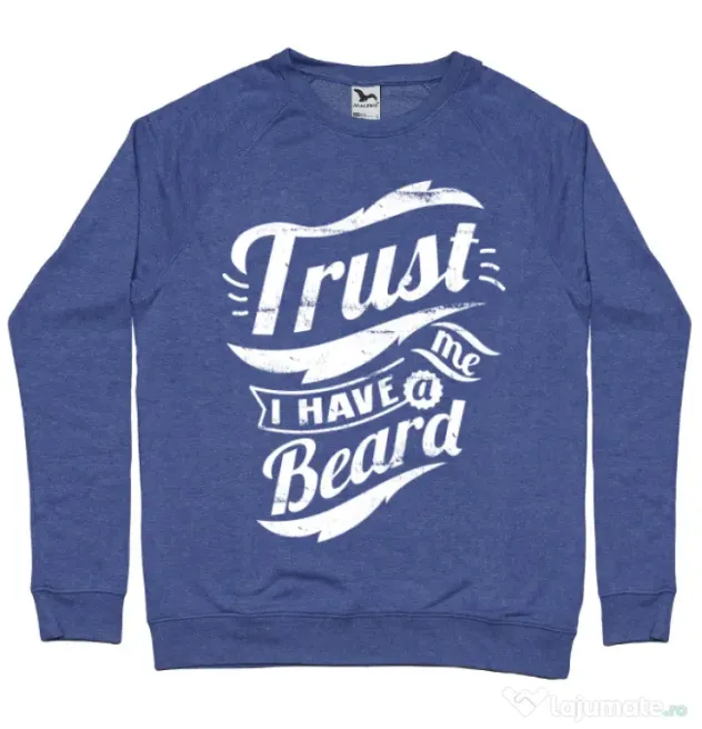 Bluza ADLER barbat Trust me, I have a beard Albastru melanj