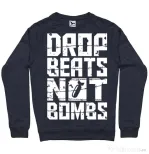 Bluza ADLER barbat Drop beats, not bombs Denim inchis