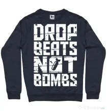 Bluza ADLER barbat Drop beats, not bombs Denim inchis