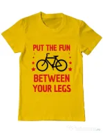 Tricou ADLER barbat Put the fun Between your legs Galben