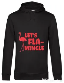 Hoodie barbat cu gluga Let’s flamingle Negru