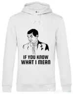 Hoodie barbat cu gluga If you know what i mean Alb