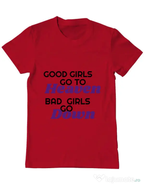 Tricou ADLER barbat Bad girls go down Rosu