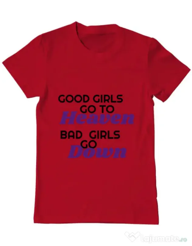 Tricou ADLER barbat Bad girls go down Rosu