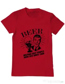 Tricou ADLER barbat Helping beer Rosu