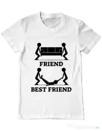 Tricou ADLER barbat Best friend Alb