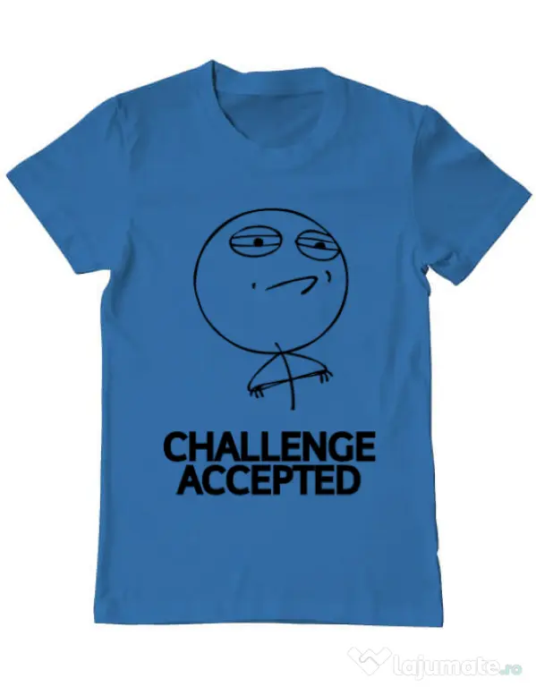 Tricou ADLER barbat Challenge Accepted Albastru azuriu