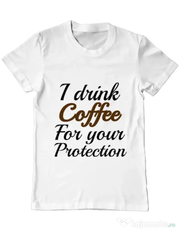 Tricou ADLER barbat Coffee for your protection Alb
