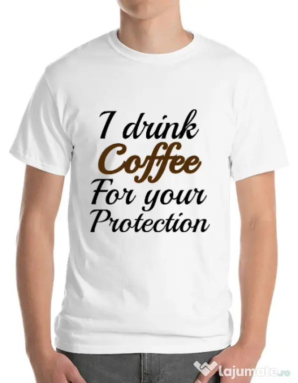 Tricou ADLER barbat Coffee for your protection Alb