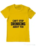 Tricou ADLER barbat Can't stop drinking about you Galben