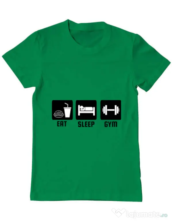 Tricou ADLER barbat Eat sleep gym Verde mediu