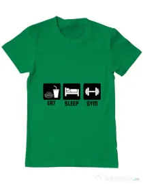 Tricou ADLER barbat Eat sleep gym Verde mediu