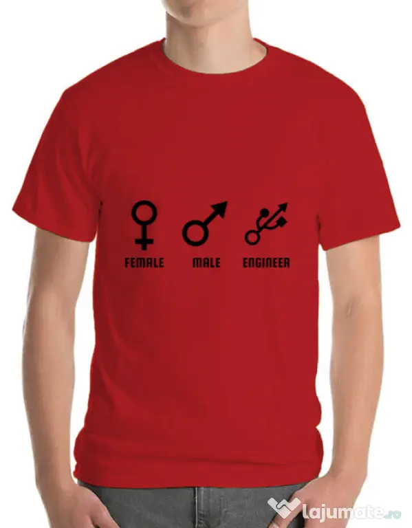 Tricou ADLER barbat Engineer sign Rosu
