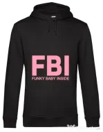 Hoodie barbat cu gluga Funky baby inside Negru