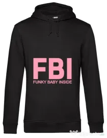 Hoodie barbat cu gluga Funky baby inside Negru