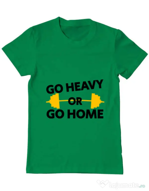 Tricou ADLER barbat Go heavy or go home Verde mediu