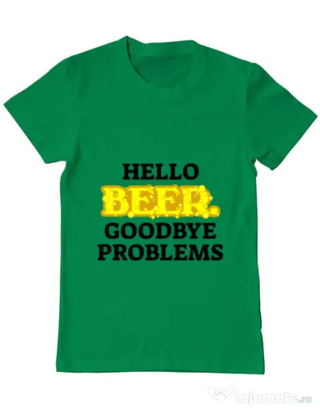 Tricou ADLER barbat Hello beer Verde mediu