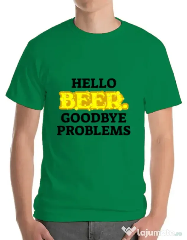 Tricou ADLER barbat Hello beer Verde mediu