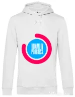 Hoodie barbat cu gluga Human in progress Alb