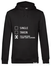 Hoodie barbat cu gluga I'm a unicorn Negru