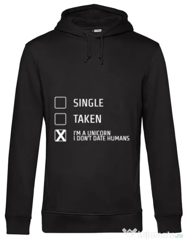 Hoodie barbat cu gluga I'm a unicorn Negru